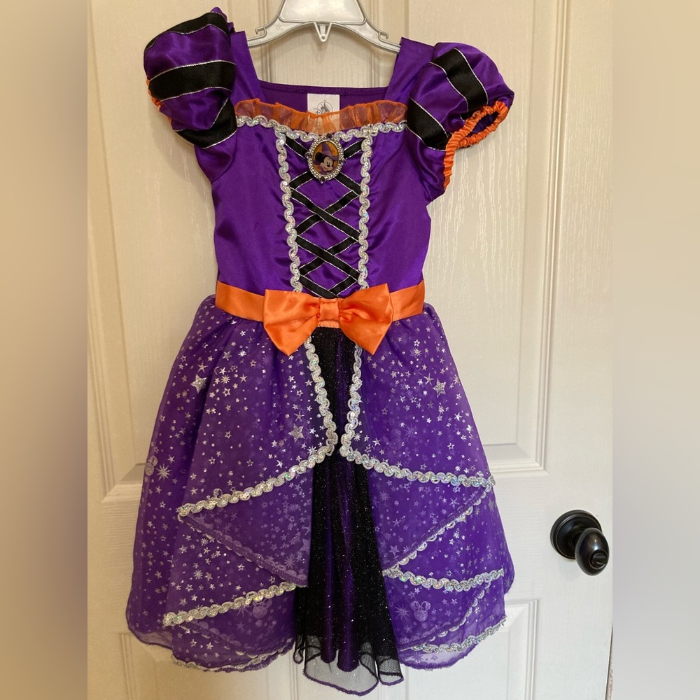 Minnie Mouse Witch Costume with Witch Hat Headband, Size 4